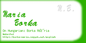 maria borka business card